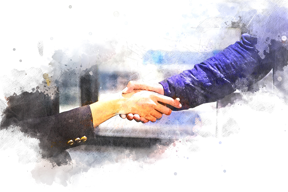 Abstract handshake Business Concept